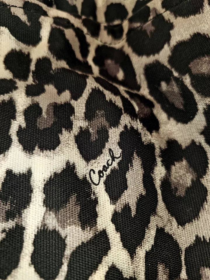 Bolso de Mano COACH Parker Hobo Estampado Ocelote F23266 Negro Rojo Multi Nylon Cuero Foto 3 de 4