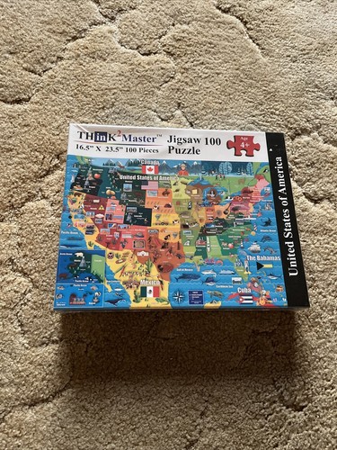 Think Master 100 Piece United States Of America Puzzle 16.5”x23.5” New ...
