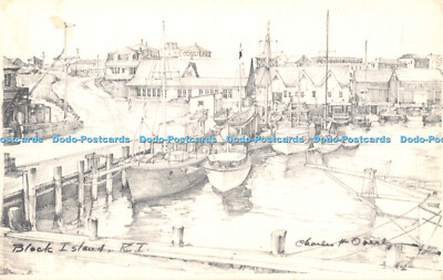R459662 Block Island RI Old Harbor Estas Charles H Overly
