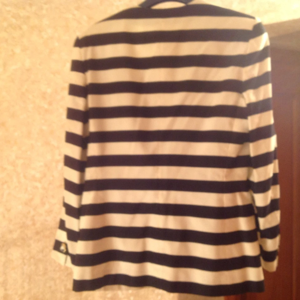 Chaqueta Blazer Mujer Escada Rayas Algodón Hecho en Alemania TALLA M Foto 4 de 4