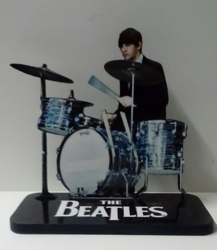 4 x THE BEATLES 8" DISPLAY STÄNDER Figuren Statue Ausschnitt Puppe Spielzeug John Lennon - Bild 5 von 5