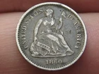 1860 O Seated Liberty Half Dime- New Orleans, XF Details