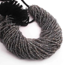 5 Strands Labradorite Gemstone Rondelles, Semi Precious Beads, 13 Inches Long