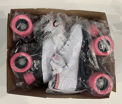 Chicago Bullet Speed Roller Skate, Lace-Up, Pink And white  Bullet 