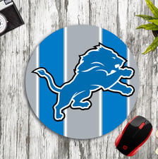 DETROIT LIONS CUSTOM 8" ROUND NEOPRENE MOUSEPAD DESK MAT SCHOOL HOME OFFICE