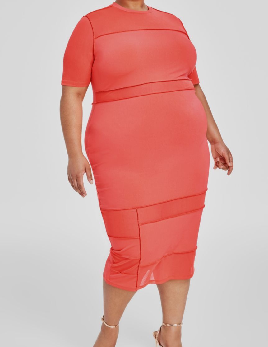 nina parker dress with shorts Nina Parker Midi Dress 2X Blue Cut Out