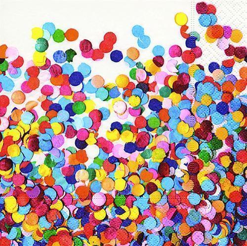 20 Servietten Confetti Konfetti Bunt Party Geburtstag Karneval Fasching 33X33Cm-image