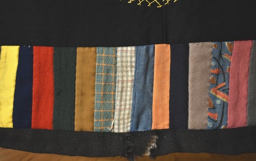 Amazing Folky Wool 1920's Letter "S" Fans Antique Quilt ~Piano Key Border! - Picture 6 of 10
