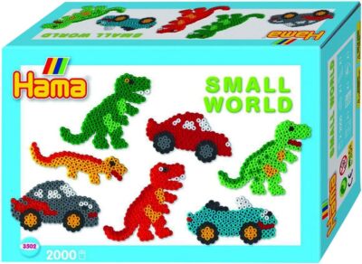 Hama Perlen Small World Dinosaurier und Auto