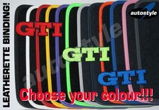 Tailored For VW GOLF MK5 LUXURY car mats LEATHERETTE + MATCHING GTI BADGE+ STUD