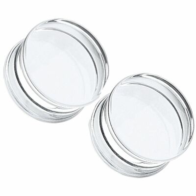 CLEAR Acrylic Ear Plugs Saddle Tunnels Piercing Stretchers Gauges Jewellery PL30