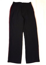Zelda Vintage Women's Black Trousers Rayon Crepe Side Stripe Sz 8