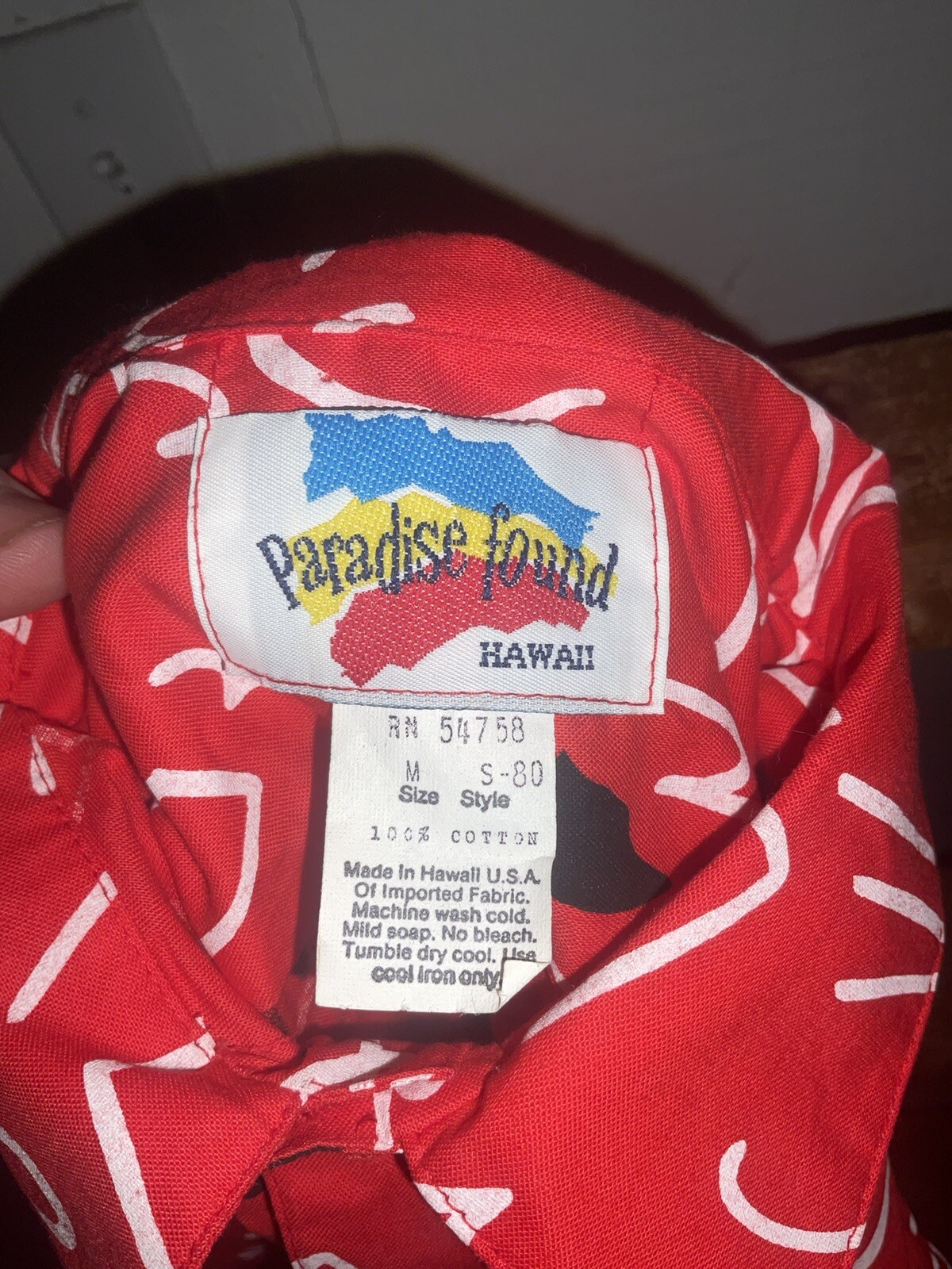 Vintage Nos Deadstock Rare Paradise Found 80s Hawaiian Shirt Sz M Abstract Art