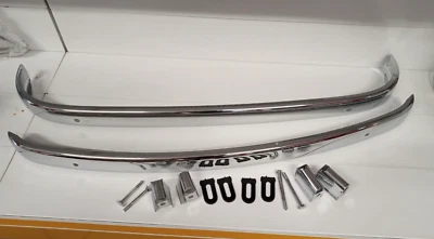 Lames Pare-Chocs Arrière Chromé pour Fiat 500 Jardinier+Kit Montage - Photo 1/4