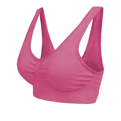 Womens Seamless Comfort Non-Wired Unpadded Bra Stretch Crop Top - Picture 36 of 38