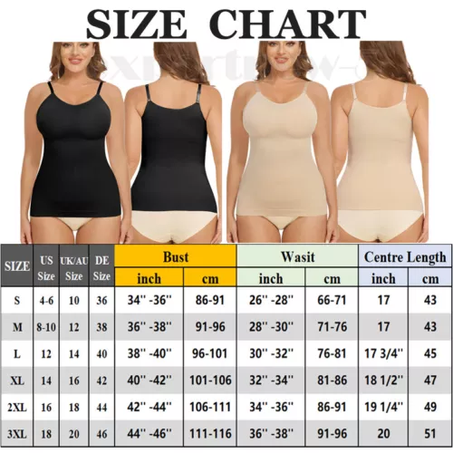 Firm Tummy Waist Control Body Shaper Slimming Cami Shapewear Seamless Vest Top - Picture 2 of 41