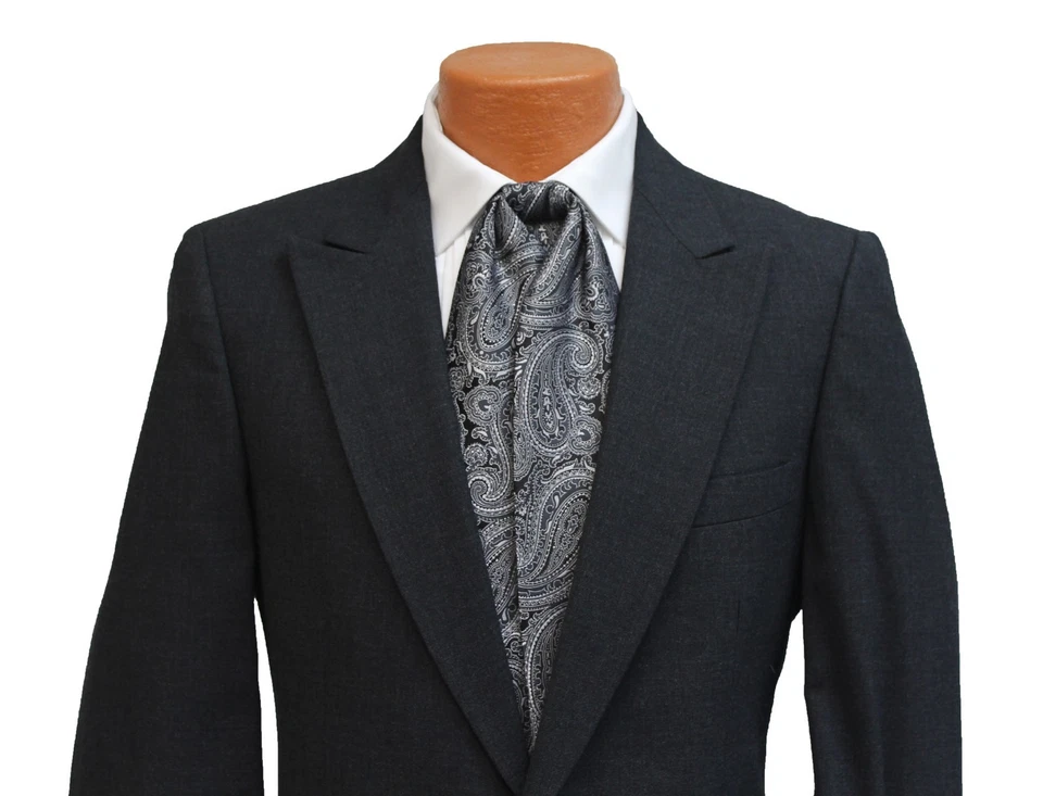 37R Charcoal Gray Stroller Jacket Hickory Stripe Pant Formal Wedding Suit - Image 4 of 4