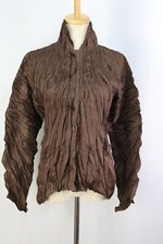 PLEATS PLEASE Brown Long Sleeve Blouse Top 098 9145