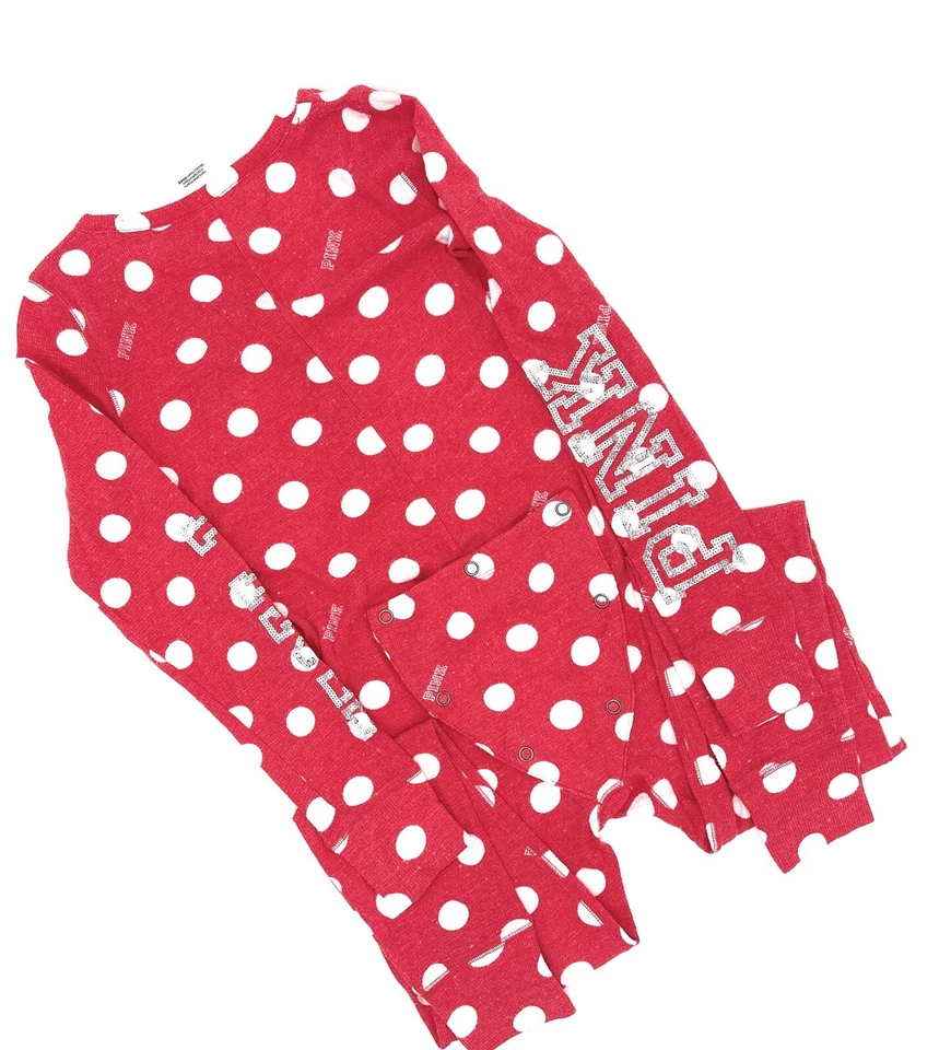 Ropa de dormir Victoria's Secret rosa térmica de una pieza Bling nueva con etiquetas Foto 3 de 4