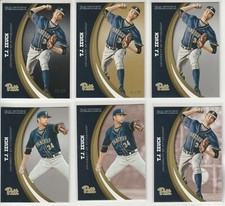 T.J. ZEUCH 2016 PITT RAINBOW LOT (6) W/ BLACK PARALLEL SERIAL #'D /10 GOLD /25