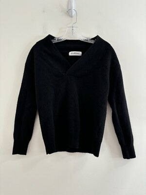 Oshlen Sweater Woman s Size Medium Black Wool and Cashmere Blend