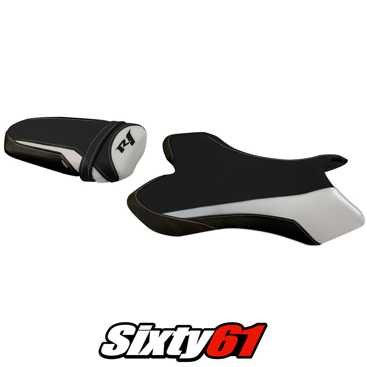 Yamaha YZF R1 2004 2005 2006 Seat Cover Tappezzeria White Black
