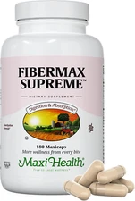 Maxi Fiber Kosher Daily Supplement 1500 Mg Fiber Capsules with Psyllium Husk,...