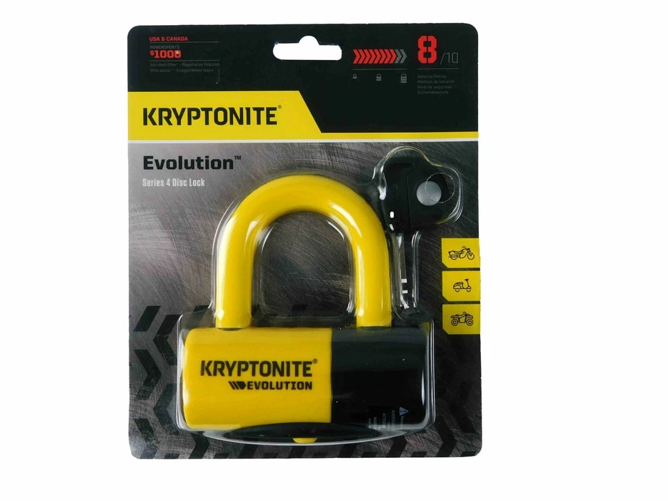 Kryptonite Stronghold with E4 Yellow Disc Lock and 912 4ft Integrated Chain - Image 3 of 4
