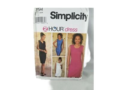  Simplicity Schnittmuster 7194 Kleid 2 Stunden leicht 4-8 gerade Vintage 90er