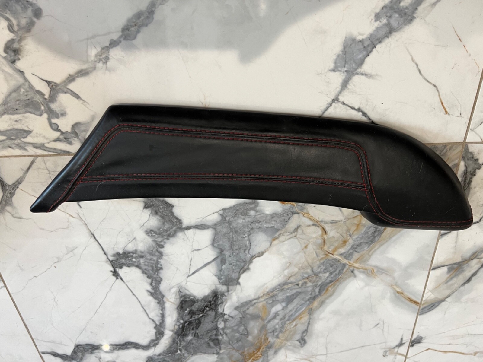 ferrari 458 black leather left door panel pouch red stitch 