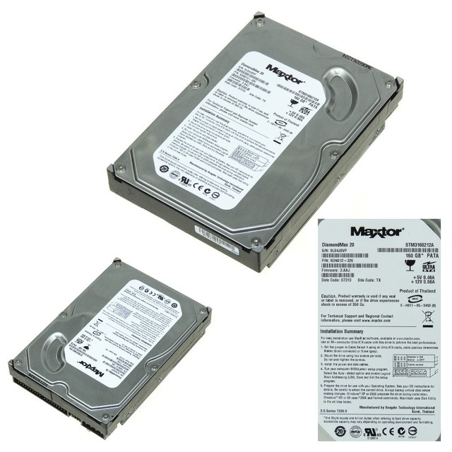Maxtor 160 Gb Internal 70 Rpm 3 5 Stma Hard Drive For Sale Online Ebay