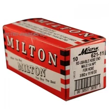 Milton Industries 621-11 Re-usable Brass Fitting Male End 3/8" Hose I.d. 10 Pack