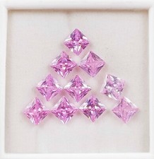 10 Pcs Certified Pink Sapphire Lot 8x4mm Princess Cut Natural Loose Gemston