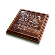 3dRose Willow Pattern Detail in Blue and White Trivet with Tile, 8 by 8"