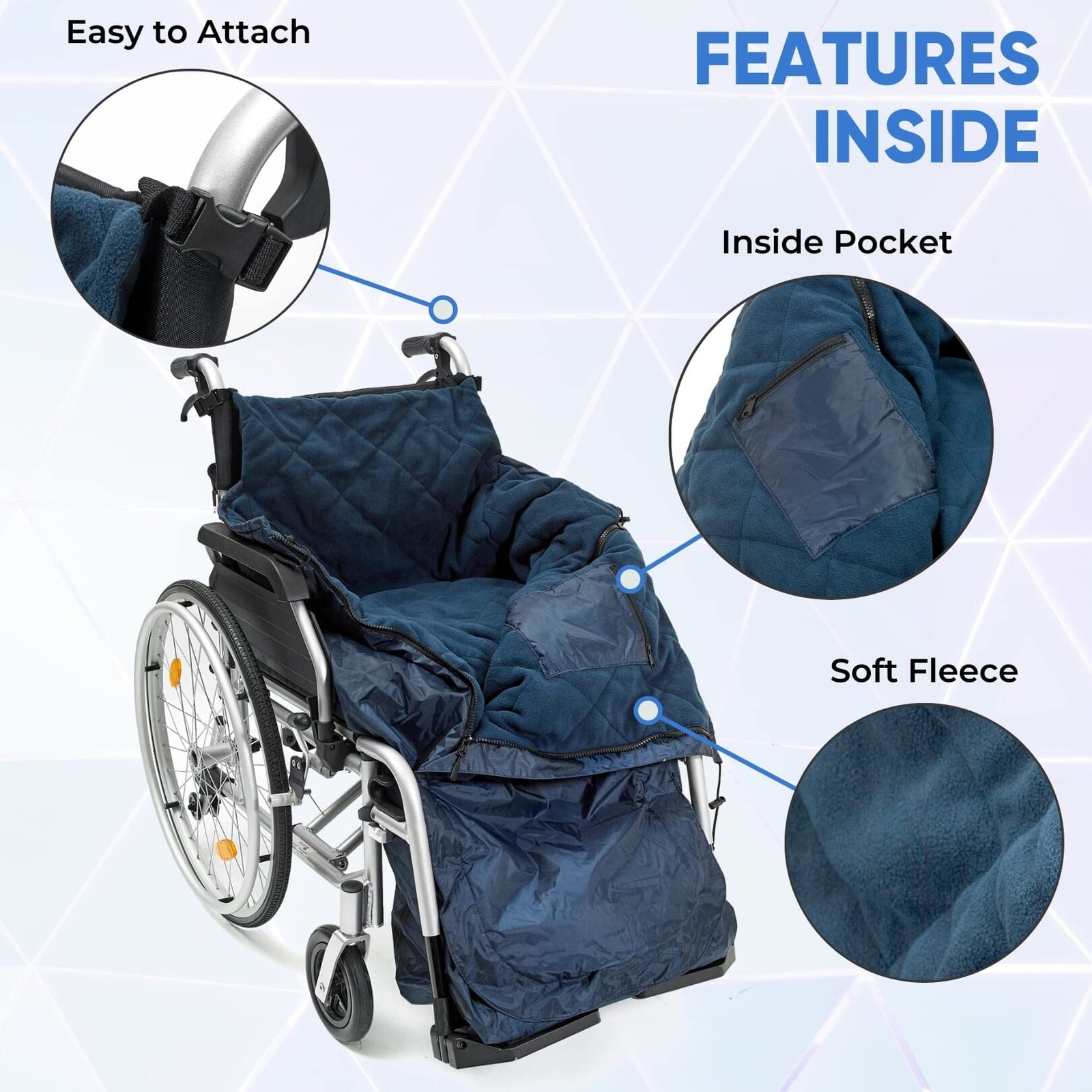 Deluxe Wheelchair Cosy Extra Large Waterproof Polyester & PVC