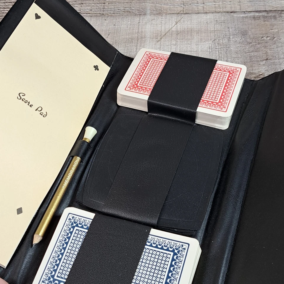 复古 Bridge 旅行卡牌游戏棕色白色条纹香港 — 第 3/4 张图片