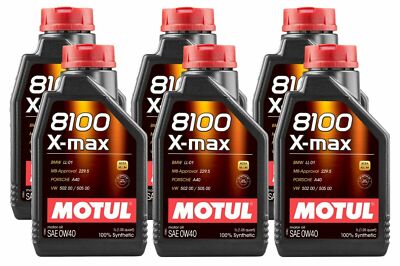 Motul 8100 X-MAX 0W40 - 6L - Fully Synthetic Engine Motor Oil (6 x 1L)
