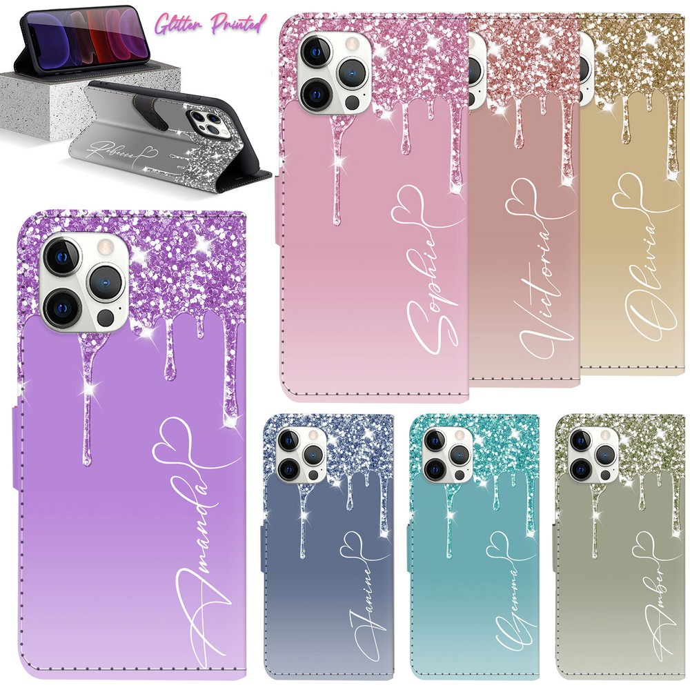 Personalized Wallet Leather Case Printed Cover For iPhone 16 Pro Max 15 14 12 13