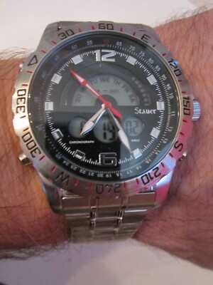 NEW STAUER CHRONOGRAPH COMPENDIUM HYBRID WATCH PRECISION MOVEMENT ...