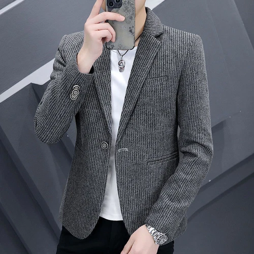 Herren Slim Fit Anzüge Anzug Freizeit Jacken Business Hübsche Mäntel Einreiher - Bild 1 von 9
