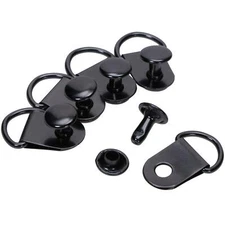 50 Pieces Shoe Boot Lace Hooks, Loop Ring with Rivets, Shoe Boot Buckle (Black)