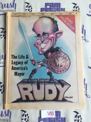New York Daily News (Nov 11, 2001) Rudy Giuliani Section Newspaper Cover V83