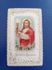 13557 SANTINO TRAFORATO GESU CRISTO RICORDO DELLA PRIMA COMUNIONE 1923
