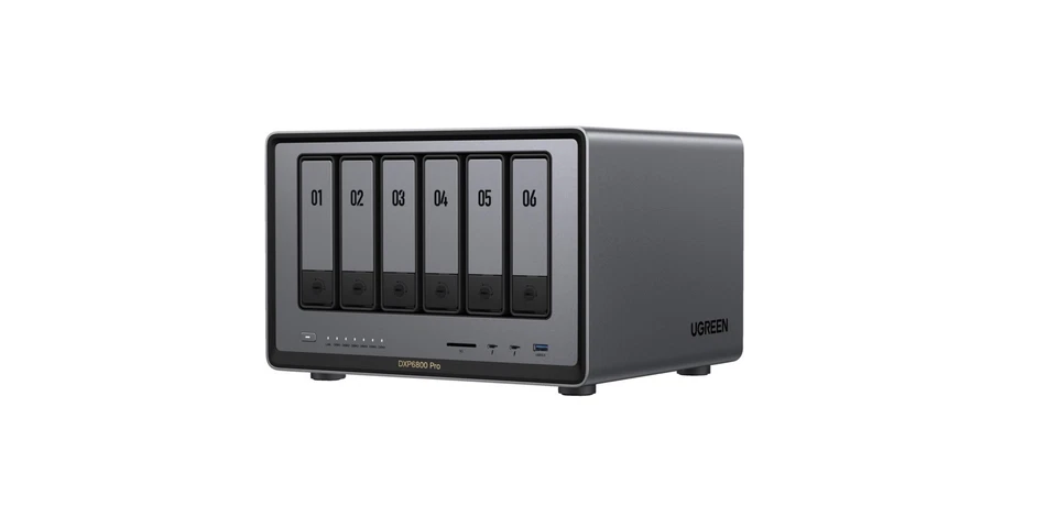 UGREEN DXP6800 Pro NAS (Diskless) 2,5 Zoll Anzahl Festplattenschächte: 6 Grau}