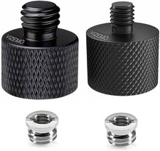 Aluminum Alloy 1/4 to 3/8  Camera Tripod Adapter - Male Black