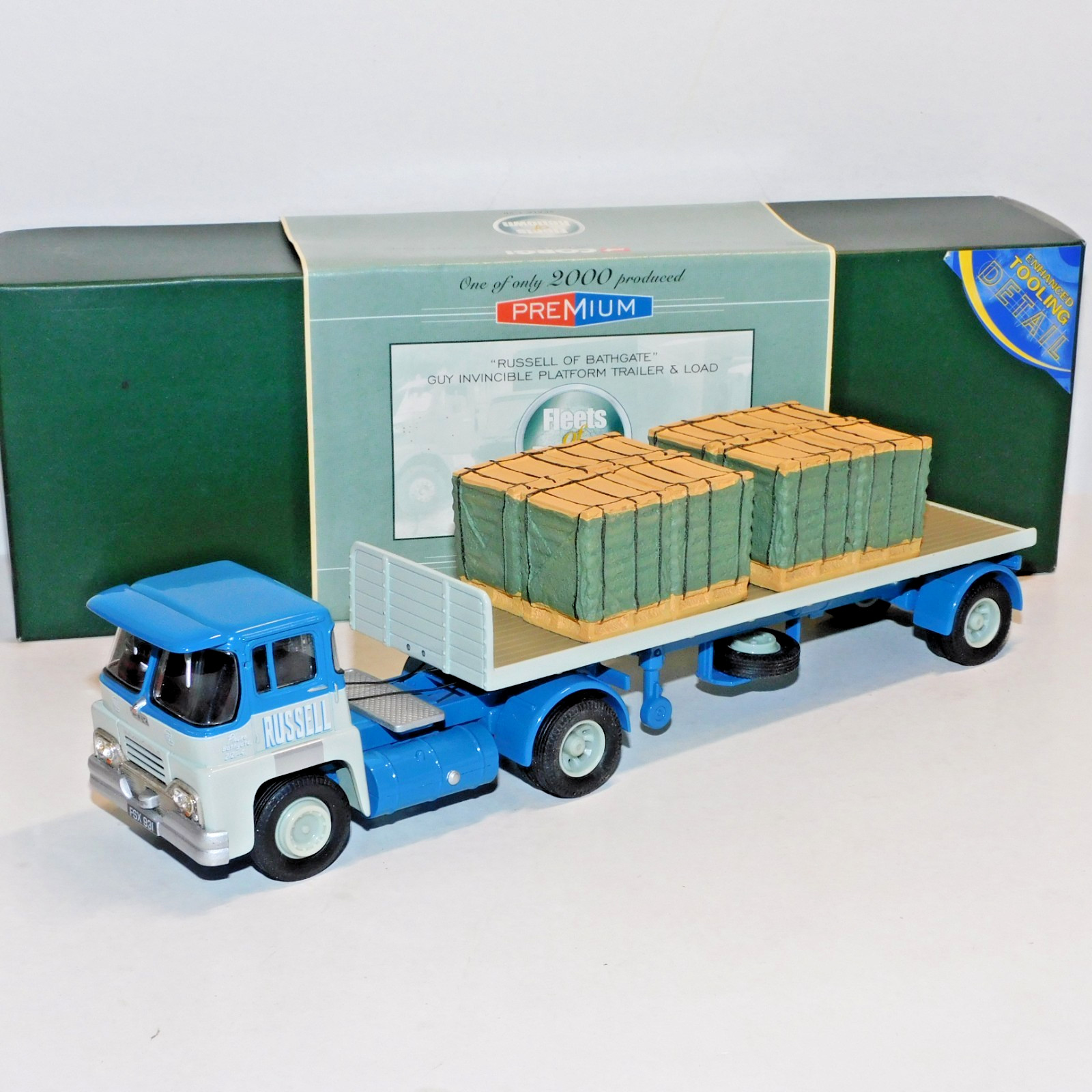 CORGI GUY INVINCIBLE PLATFORM TRAILER & LOAD RUSSELL OF BATHGATE 1/50 29202