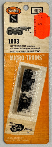Kadee/Micro-Trains Line Bettendorf Trucks Med Extended con acoplador montado #1003 | Zustand: New