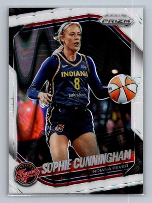 2025 Panini Prizm WNBA #63 Sophie Cunningham White Seismic Prizms
