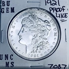 1921 BU GEM MORGAN SILVER DOLLAR UNC MS+++ U.S. MINT RARE COIN 7087