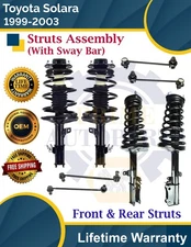 Front and Rear Struts W/Sway Bar for 1999-2003 Toyota Solara Lifetime Warranty